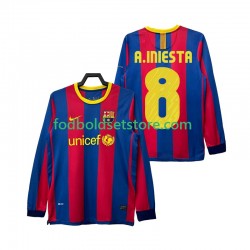 FC Barcelona Trøje A INIESTA 8 Retro Hjemmebane 2011 2010 Lange ærmer ,Mænd