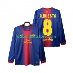 FC Barcelona Trøje A INIESTA 8 2012 2013 Retro Hjemmebane Lange ærmer ,Mænd