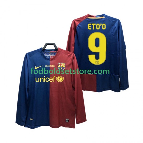FC Barcelona Trøje ETO O 9 Champions League 2009 Retro Hjemmebane 2008 Lange ærmer ,Mænd