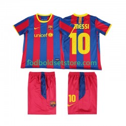 FC Barcelona Trøje Lionel Messi 10 Retro Hjemmebane 2011 2010 Kort ærmer ,Børn Fodboldsæt