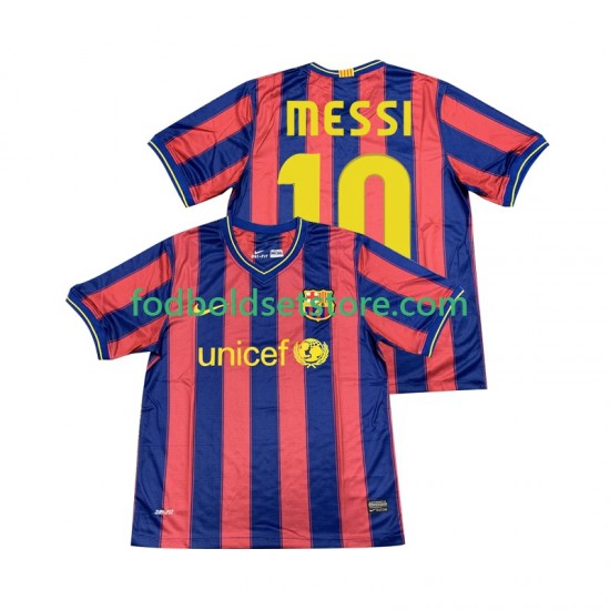 FC Barcelona Trøje Lionel Messi 10 2009 Retro Hjemmebane 2010 Kort ærmer ,Mænd