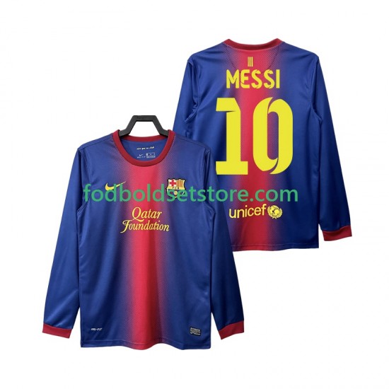 FC Barcelona Trøje Lionel Messi 10 2012 2013 Retro Hjemmebane Lange ærmer ,Mænd