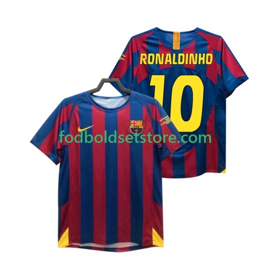 FC Barcelona Trøje RONALDINHO 10 Champions League 2005 Retro Hjemmebane 2006 Kort ærmer ,Mænd