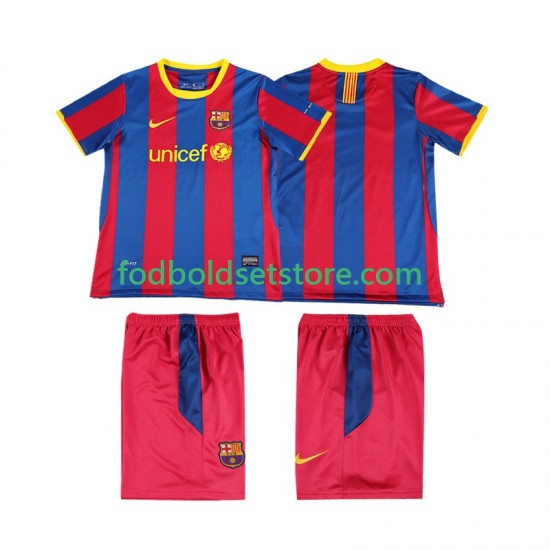 FC Barcelona Trøje Retro Hjemmebane 2011 2010 Kort ærmer ,Børn Fodboldsæt