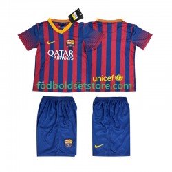 FC Barcelona Trøje 2013 2014 Retro Hjemmebane Kort ærmer ,Børn Fodboldsæt