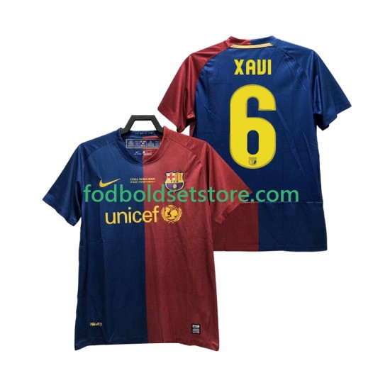FC Barcelona Trøje XAVI 6 Champions League 2009 Retro Hjemmebane 2008 Kort ærmer ,Mænd
