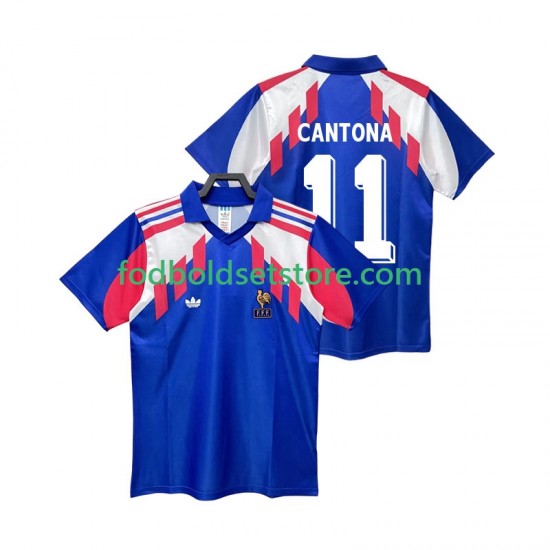 Frankrig Trøje CANTONA 11 1990 Retro Hjemmebane Kort ærmer ,Mænd Frankrig Trøje CANTONA 11 1990 Retro Hjemmebane Kort ærmer ,Mænd