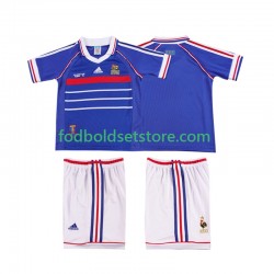 Frankrig Trøje Retro Hjemmebane 1998 Kort ærmer ,Børn Fodboldsæt