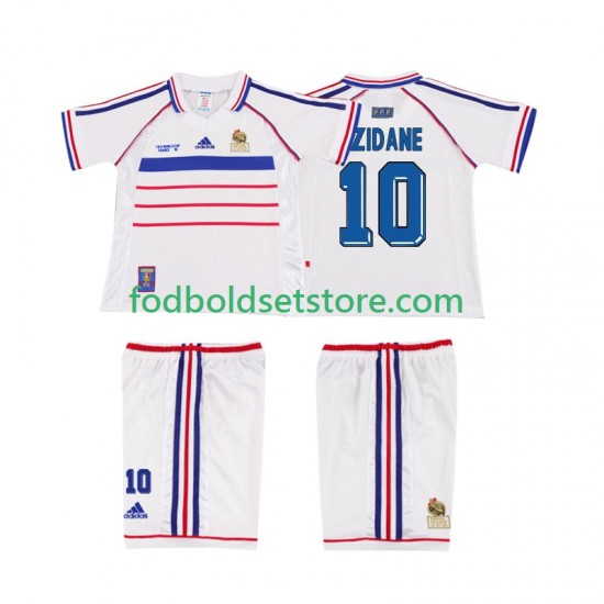 Frankrig Trøje ZIDANE 10 Retro Udebane 1998 Kort ærmer ,Børn Fodboldsæt