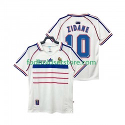 Frankrig Trøje ZIDANE 10 Retro Udebane 1998 Kort ærmer ,Mænd