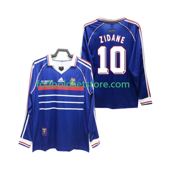 Frankrig Trøje ZIDANE 10 Retro Hjemmebane 1998 Lange ærmer ,Mænd