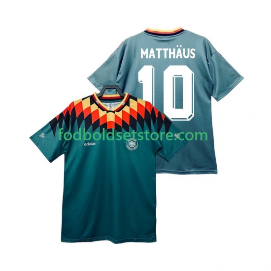 Tyskland Trøje MATTHAUS 10 Retro Udebane 1994 Kort ærmer ,Mænd