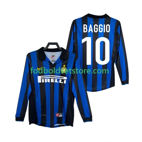 Inter Milan Trøje BAGGIO 10 Retro Hjemmebane 1998 1999 Lange ærmer ,Mænd