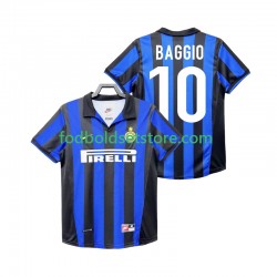 Inter Milan Trøje BAGGIO 10 Retro Hjemmebane 1998 1999 Kort ærmer ,Mænd
