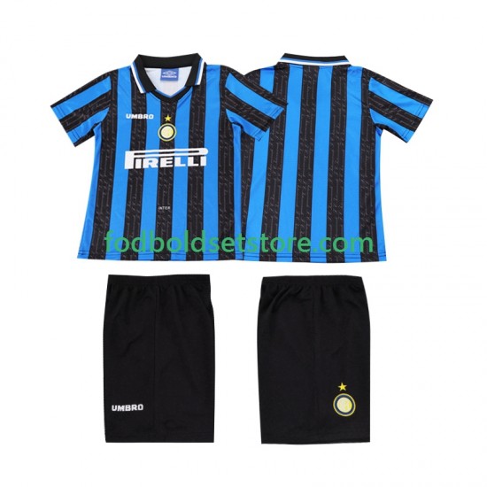 Inter Milan Trøje 1997 Retro Hjemmebane 1998 Kort ærmer ,Børn Fodboldsæt