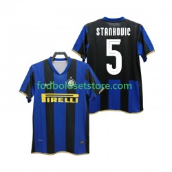 Inter Milan Trøje STANKOVIC 5 Champions League 2009 Retro Hjemmebane 2008 Kort ærmer ,Mænd