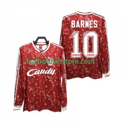Liverpool Trøje BARNES 10 1989 1991 Retro Hjemmebane Lange ærmer ,Mænd