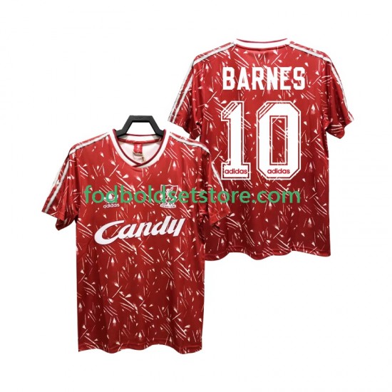 Liverpool Trøje BARNES 10 1989 1991 Retro Hjemmebane Kort ærmer ,Mænd