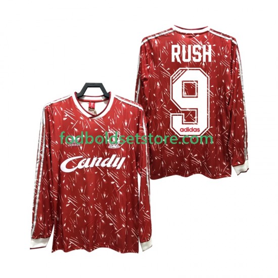 Liverpool Trøje Rush 9 1989 1991 Retro Hjemmebane Lange ærmer ,Mænd