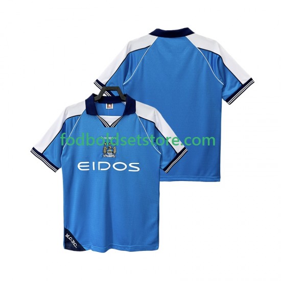 Manchester City Trøje 2001 Retro Hjemmebane 1999 Kort ærmer ,Mænd