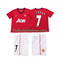 Manchester United Trøje BECKHAM 7 2012 2013 Retro Hjemmebane Kort ærmer ,Børn Fodboldsæt