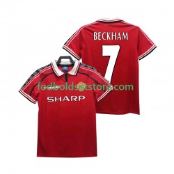 Manchester United Trøje BECKHAM 7 Retro Hjemmebane 1998 1999 Kort ærmer ,Mænd