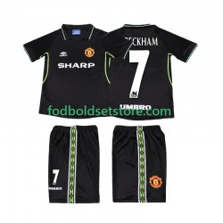Manchester United Trøje Beckham 7 Retro 3. Valg 1998 1999 Kort ærmer ,Børn Fodboldsæt