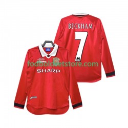 Manchester United Trøje Beckham 7 2000 Retro Hjemmebane 1999 Lange ærmer ,Mænd