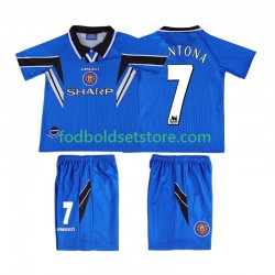 Manchester United Trøje CONTONA 7 1996 Retro 3. Valg 1998 Kort ærmer ,Børn Fodboldsæt