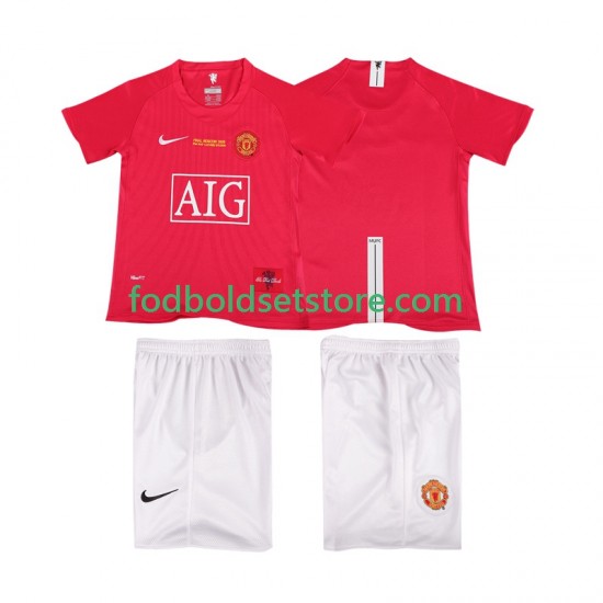 Manchester United Trøje Champions League 2007 Retro Hjemmebane 2008 Kort ærmer ,Børn Fodboldsæt