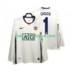 Manchester United Trøje GIGGS 11 Premier League 2009 Retro Udebane 2008 Lange ærmer ,Mænd