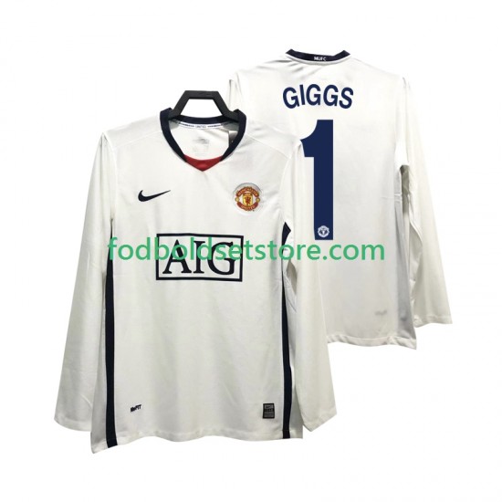Manchester United Trøje GIGGS 11 Premier League 2009 Retro Udebane 2008 Lange ærmer ,Mænd