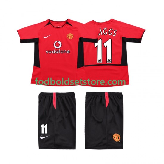 Manchester United Trøje GIGGS 11 Retro Hjemmebane 2004 2002 Kort ærmer ,Børn Fodboldsæt