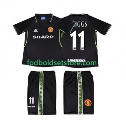 Manchester United Trøje GIGGS 11 Retro 3. Valg 1998 1999 Kort ærmer ,Børn Fodboldsæt