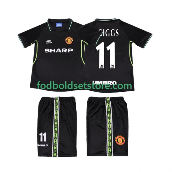 Manchester United Trøje GIGGS 11 Retro 3. Valg 1998 1999 Kort ærmer ,Børn Fodboldsæt