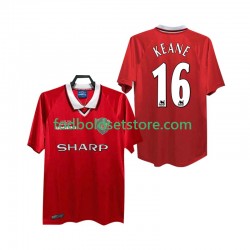Manchester United Trøje Keane 16 2000 Retro Hjemmebane 1999 Kort ærmer ,Mænd