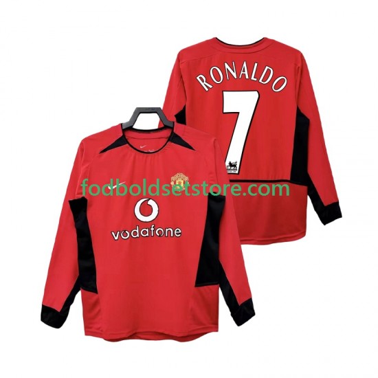 Manchester United Trøje RONALDO 7 Retro Hjemmebane 2004 2002 Lange ærmer ,Mænd