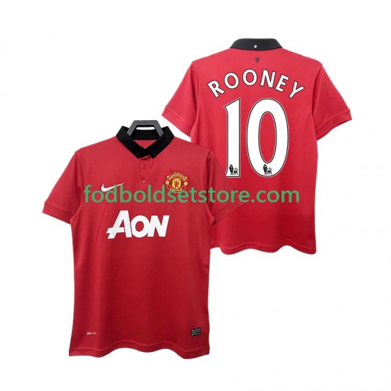 Manchester United Trøje ROONEY 10 2013 2014 Retro Hjemmebane Kort ærmer ,Mænd