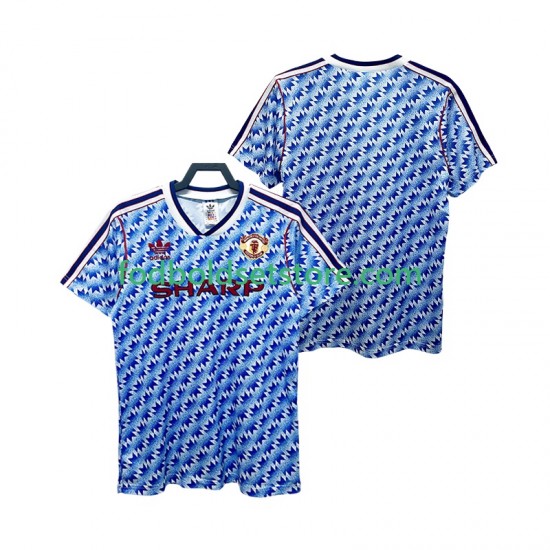 Manchester United Trøje 1990 1992 Retro Udebane Kort ærmer ,Mænd