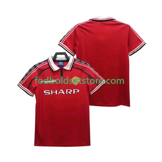 Manchester United Trøje Retro Hjemmebane 1998 1999 Kort ærmer ,Mænd
