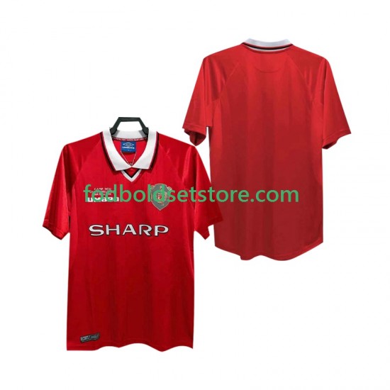 Manchester United Trøje 2000 Retro Hjemmebane 1999 Kort ærmer ,Mænd