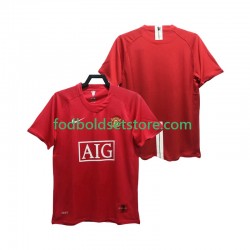 Manchester United Trøje Premier League 2007 Retro Hjemmebane 2008 Kort ærmer ,Mænd