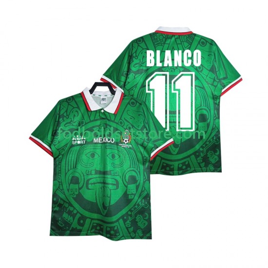 Mexico Trøje BLANCO 11 Retro Hjemmebane 1998 Kort ærmer ,Mænd