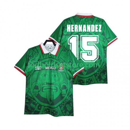 Mexico Trøje HERNANDEZ 15 Retro Hjemmebane 1998 Kort ærmer ,Mænd