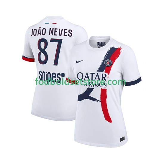 Paris Saint-Germain Trøje Joao Neves 87 Udebane 2025-2026 Kort ærmer ,Mænd