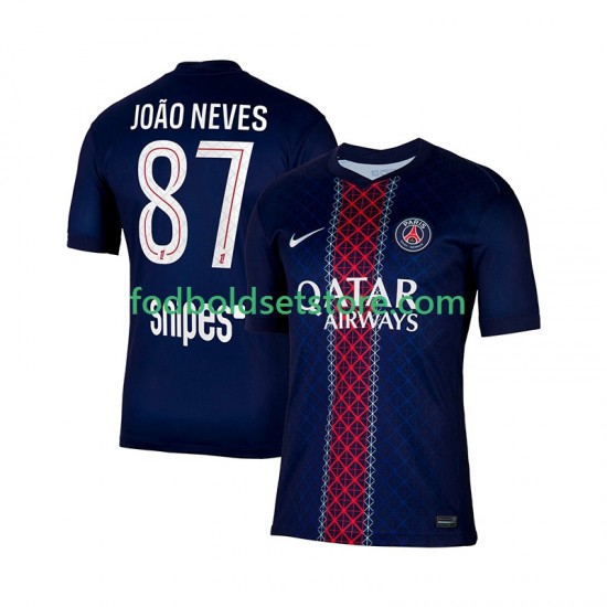 Paris Saint-Germain Trøje Joao Neves 87 Hjemmebane 2025-2026 Kort ærmer ,Mænd