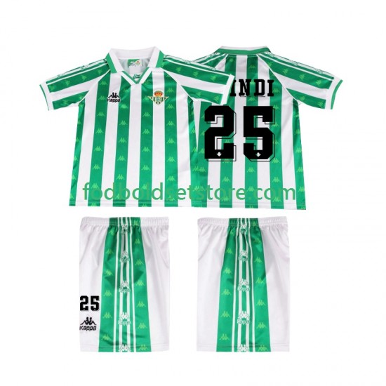 Real Betis Trøje FINIDI 25 1996 1997 Retro Hjemmebane Kort ærmer ,Børn Fodboldsæt