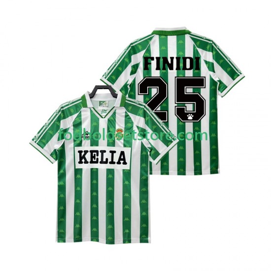 Real Betis Trøje FINIDI 25 1995 1996 Retro Hjemmebane Kort ærmer ,Mænd