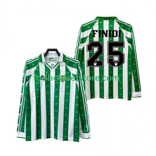 Real Betis Trøje FINIDI 25 1996 1997 Retro Hjemmebane Lange ærmer ,Mænd