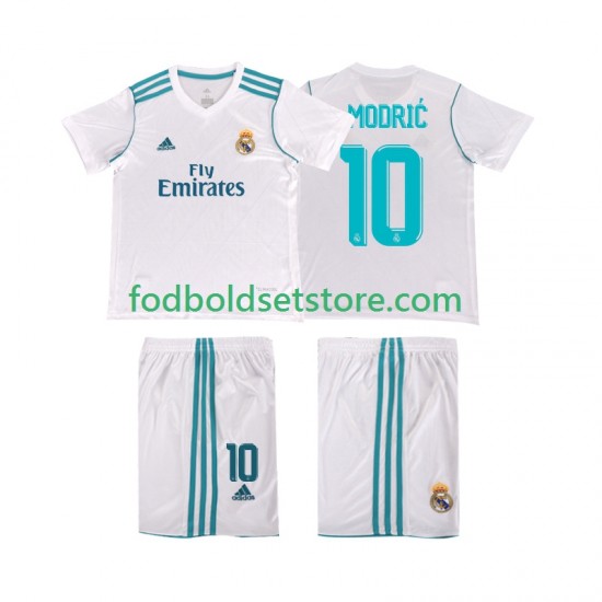 Real Madrid Trøje Modrić 10 2017 2018 Retro Hjemmebane Kort ærmer ,Børn Fodboldsæt